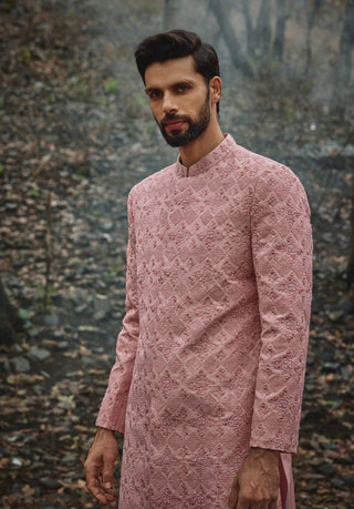 Anya peachy pink sherwani and pants