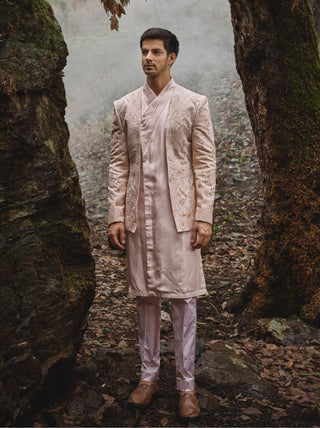 Pinkerton open jacket and kurta set