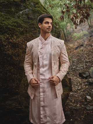 Pinkerton open jacket and kurta set