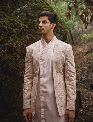 Pinkerton open jacket and kurta set