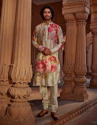 Roshan Mint Green Kurta And Churidaar by Kalista Men, available on Indiaspopup.com