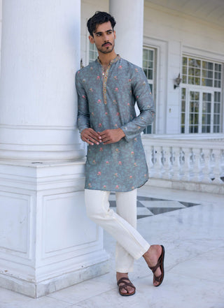 Rayan gray kurta and churidar