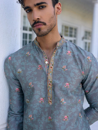 Rayan gray kurta and churidar