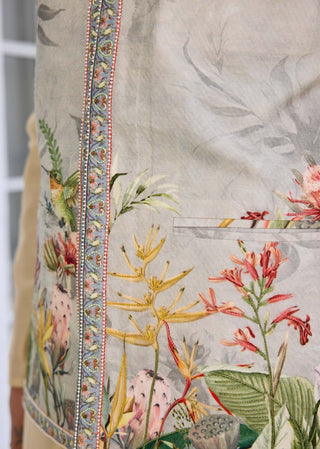 Kairav powder gray bundi and kurta set