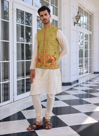 Tahir light green bundi and kurta set