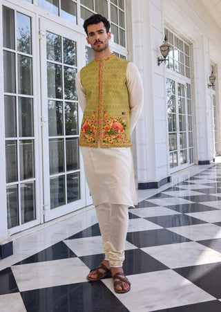 Tahir light green bundi and kurta set