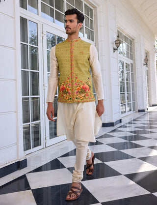Tahir light green bundi and kurta set
