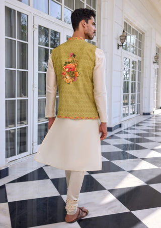 Tahir light green bundi and kurta set