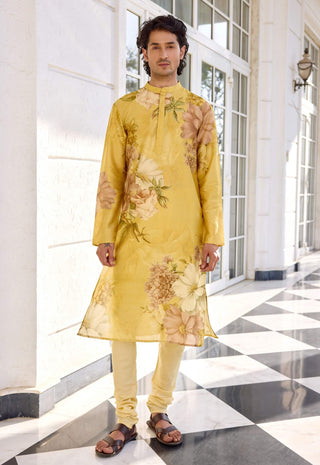 Ilyaz yellow kurta and churidar
