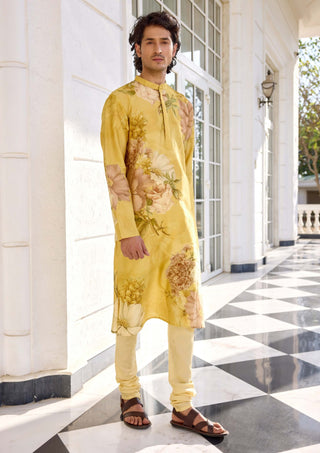 Ilyaz yellow kurta and churidar