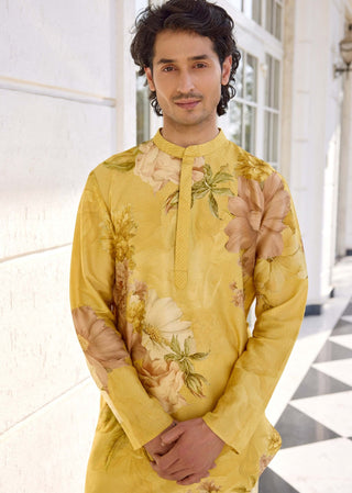 Ilyaz yellow kurta and churidar