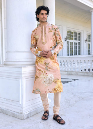 Faiza peach kurta and churidar