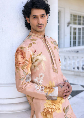 Faiza peach kurta and churidar