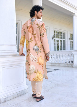Faiza peach kurta and churidar