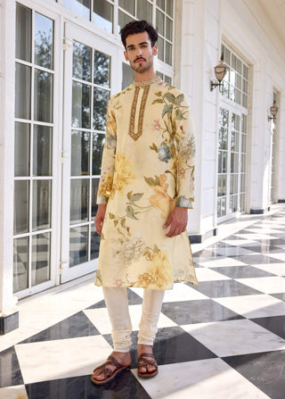 Faiza ivory kurta and churidar