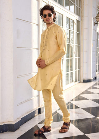 Farman light yellow kurta and pants