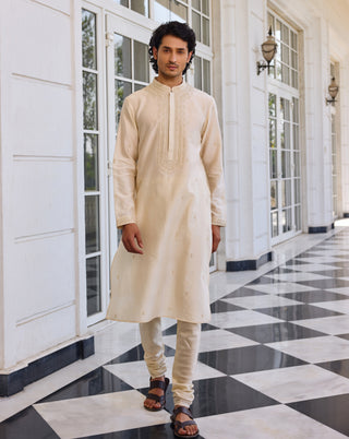 Ayaaz ivory kurta and churidar