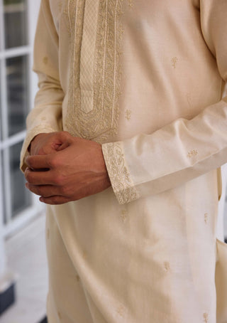 Ayaaz ivory kurta and churidar
