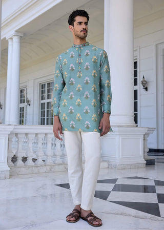 Yasir aqua kurta and churidar