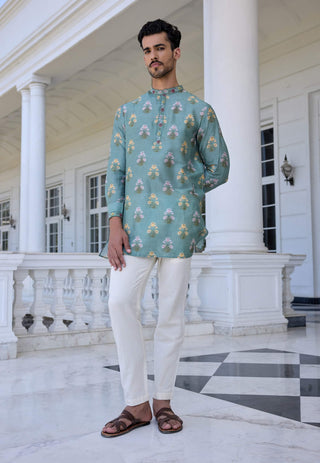 Yasir aqua kurta and churidar