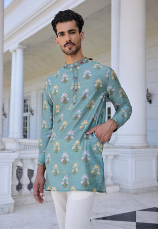 Yasir aqua kurta and churidar