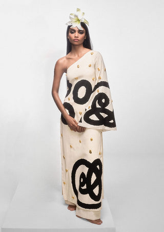 Ivory Off-Shoulder Kurta And Pants by House Of Masaba, available on Indiaspopup.com
