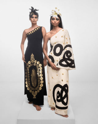Ivory Off-Shoulder Kurta And Pants by House Of Masaba, available on Indiaspopup.com