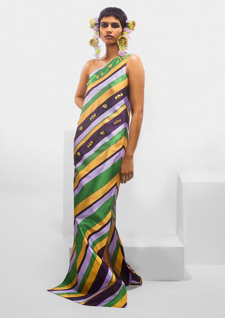 Multicolor Taffy Candy Stripe Dress by House Of Masaba, available on Indiaspopup.com