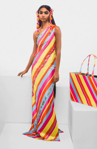 Tutti Fruity Candy Stripe Dress by House Of Masaba, available on Indiaspopup.com