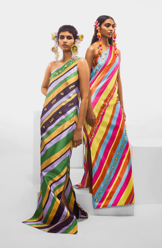 Tutti Fruity Candy Stripe Dress by House Of Masaba, available on Indiaspopup.com