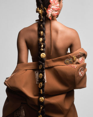 Brown Jaipur Jacket And Trouser Set by House Of Masaba, available on Indiaspopup.com