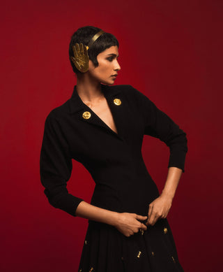 Black Bombay Jacket And Skirt by House Of Masaba, available on Indiaspopup.com