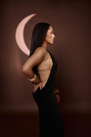 Black Dress With Ruby Bra And Whip by House Of Masaba, available on Indiaspopup.com