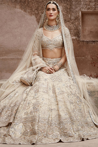 Matsya-Beige Aurum Udaibagh Lehenga Set-INDIASPOPUP.COM