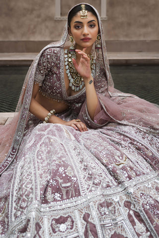 Matsya-French Rose Masai Trinity Lehenga Set-INDIASPOPUP.COM