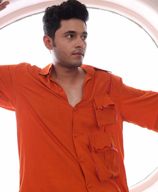 Mahima Mahajan Men-Ahil Orange Shirt And Pant-INDIASPOPUP.COM
