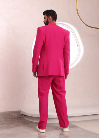 Mahima Mahajan Men-Ansh Hot Pink Jacket And Pant Set-INDIASPOPUP.COM