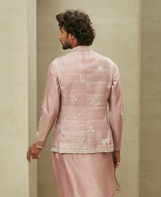 Matsya Men-Rose Pink Reimagined Jodhpuri Bundi-INDIASPOPUP.COM