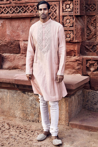Pink Gulab Nawab Kurta And Pants by Matsya Men available on Indiaspopup.com