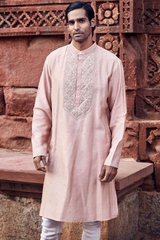 Pink Gulab Nawab Kurta And Pants by Matsya Men available on Indiaspopup.com