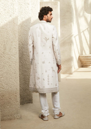 Matsya Men-Ivory Impact Sherwani Set-INDIASPOPUP.COM