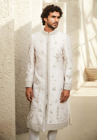 Matsya Men-Ivory Impact Sherwani Set-INDIASPOPUP.COM