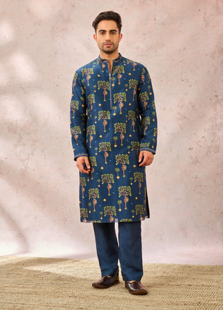Indigo Wildscape Kurta by House Of Masaba Men available on Indiaspopup.com