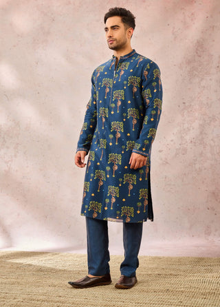 Indigo Wildscape Kurta by House Of Masaba Men available on Indiaspopup.com