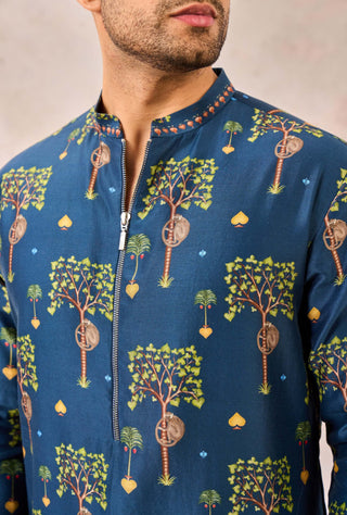 Indigo Wildscape Kurta by House Of Masaba Men available on Indiaspopup.com