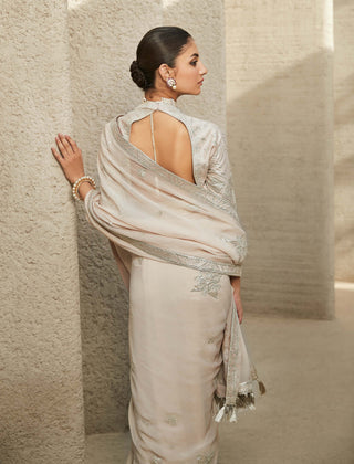 Matsya-Ivory Dream Sari And Blouse-INDIASPOPUP.COM