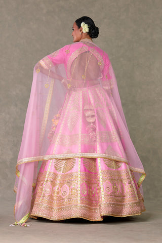 House Of Masaba-Barfi Pink Paan Patti Lehenga Set-INDIASPOPUP.COM