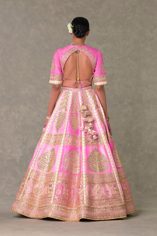 House Of Masaba-Barfi Pink Paan Patti Lehenga Set-INDIASPOPUP.COM