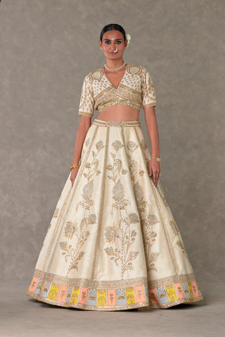 House Of Masaba-Ivory Anar-Phool Lehenga Set-INDIASPOPUP.COM
