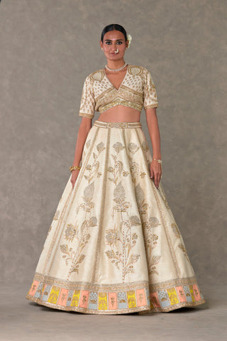 House Of Masaba-Ivory Anar-Phool Lehenga And Trail Set-INDIASPOPUP.COM